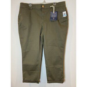 NWT Democracy Ab Solution Pants Ankle Skimmer Olive Green Size 20W New